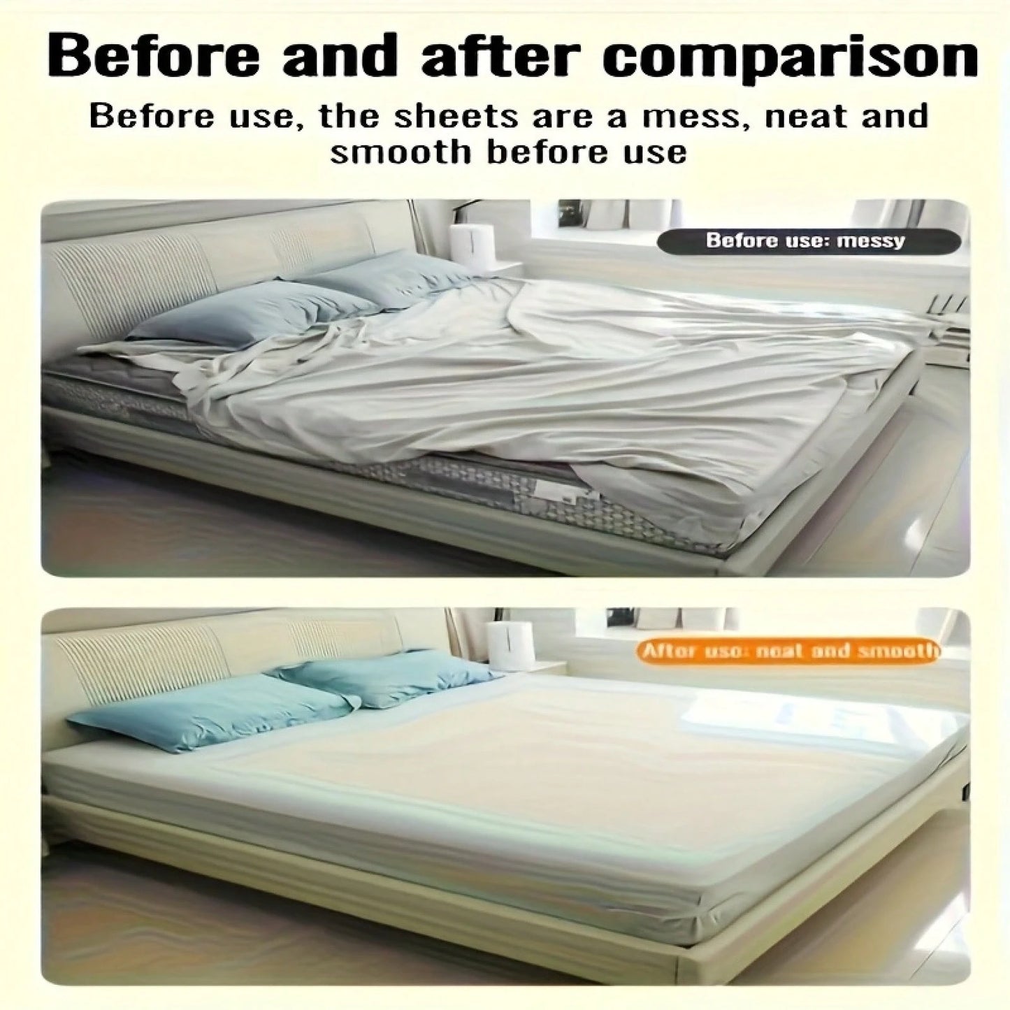 1 Set Of 4 Invisible Bed Sheet Holders, Seamless Fasteners, Equipped With Durable Polypropylene Clips, White, Secure Fit To Prevent Shifting And Sliding, Suitable For All Bed Sizes, Including Extra Gr