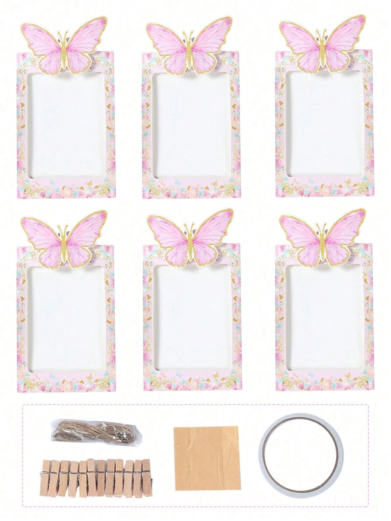 1 Set Pink Butterfly Theme 1st Birthday Party Photo Props Banner, Suitable For Baby Girl 1st Birthday Party Decoration, Baby Shower, Gender Reveal Party, Wedding Decoration, DIY Nursery Decoration, Bu