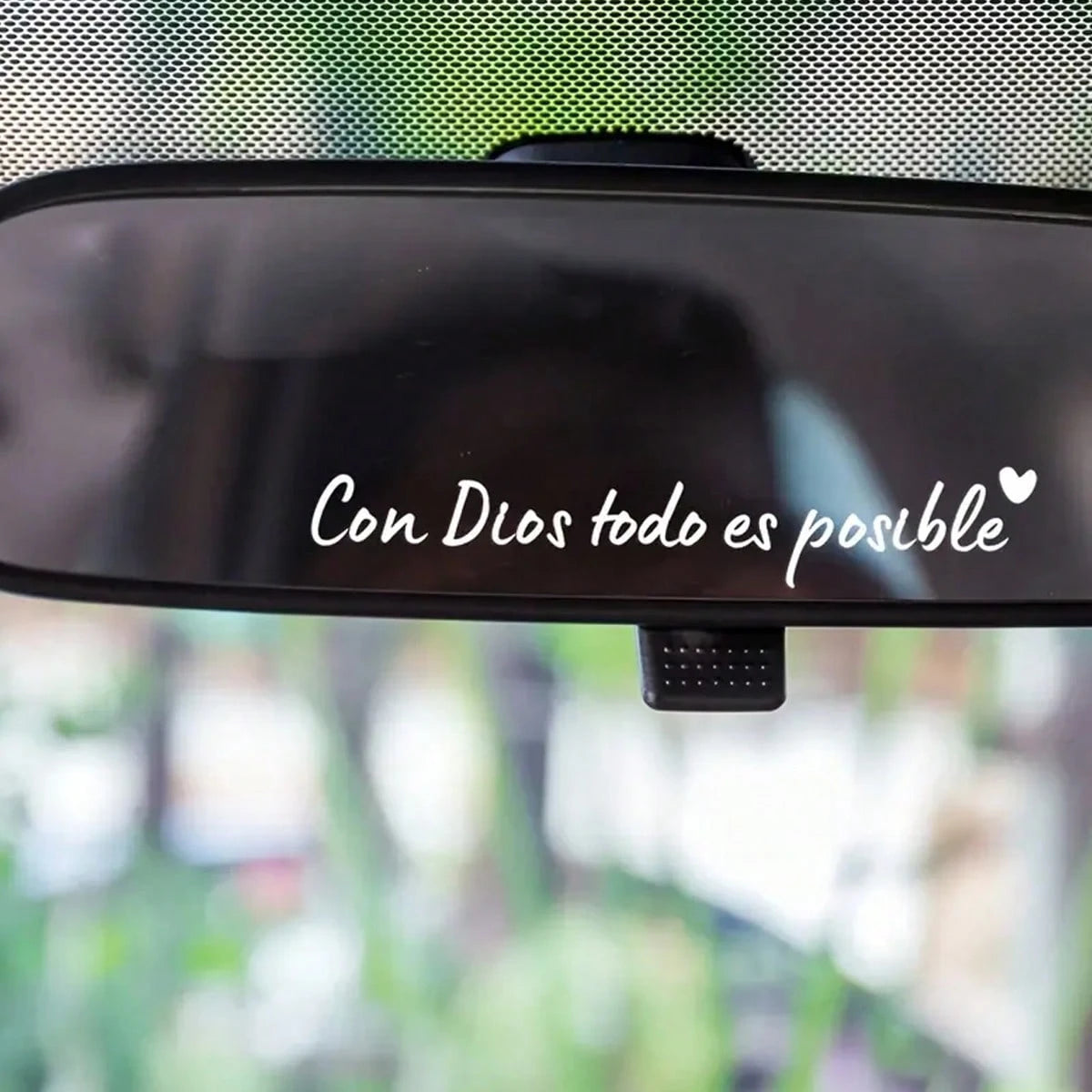 1 Spanish Car Rearview Mirror Sticker With "Con Dios Todo Es Posible" Mirror Decal, Waterproof Christian Car Accessory, Suitable For Car Rearview Mirrors, Water Cups, Mirrors And Laptop Stickers