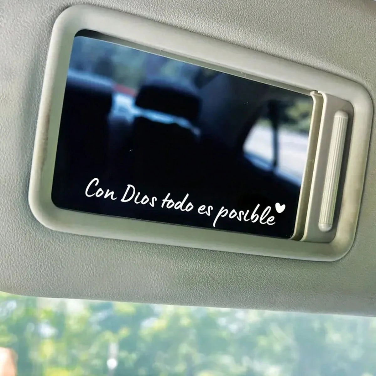 1 Spanish Car Rearview Mirror Sticker With "Con Dios Todo Es Posible" Mirror Decal, Waterproof Christian Car Accessory, Suitable For Car Rearview Mirrors, Water Cups, Mirrors And Laptop Stickers