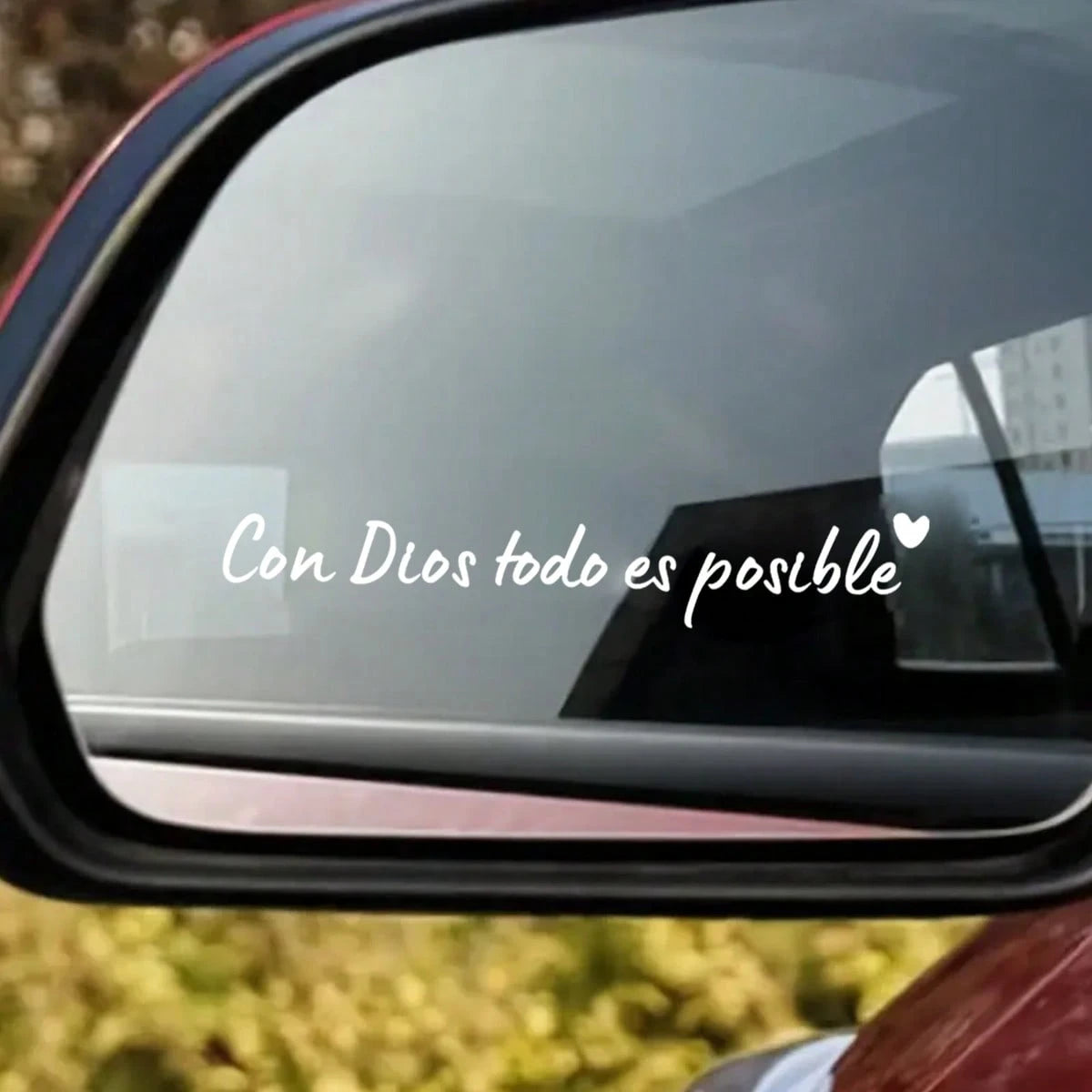 1 Spanish Car Rearview Mirror Sticker With "Con Dios Todo Es Posible" Mirror Decal, Waterproof Christian Car Accessory, Suitable For Car Rearview Mirrors, Water Cups, Mirrors And Laptop Stickers