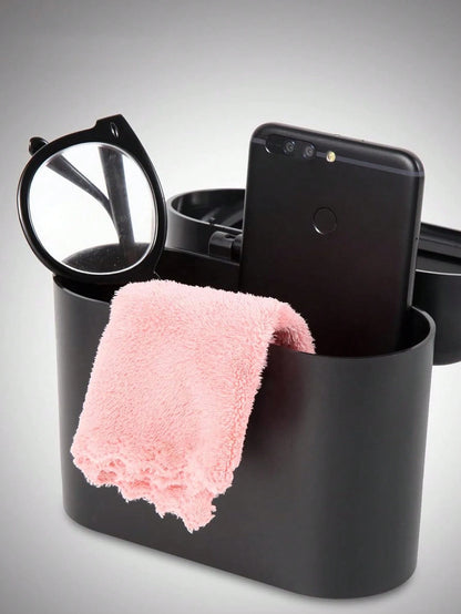 1 Trash Can And 4 Rolls Of Garbage Bags (15 Per Roll, 60 Garbage Bags In Total), Two Colors, Super Cute And Super Practical Car Trash Can And Garbage Bag
