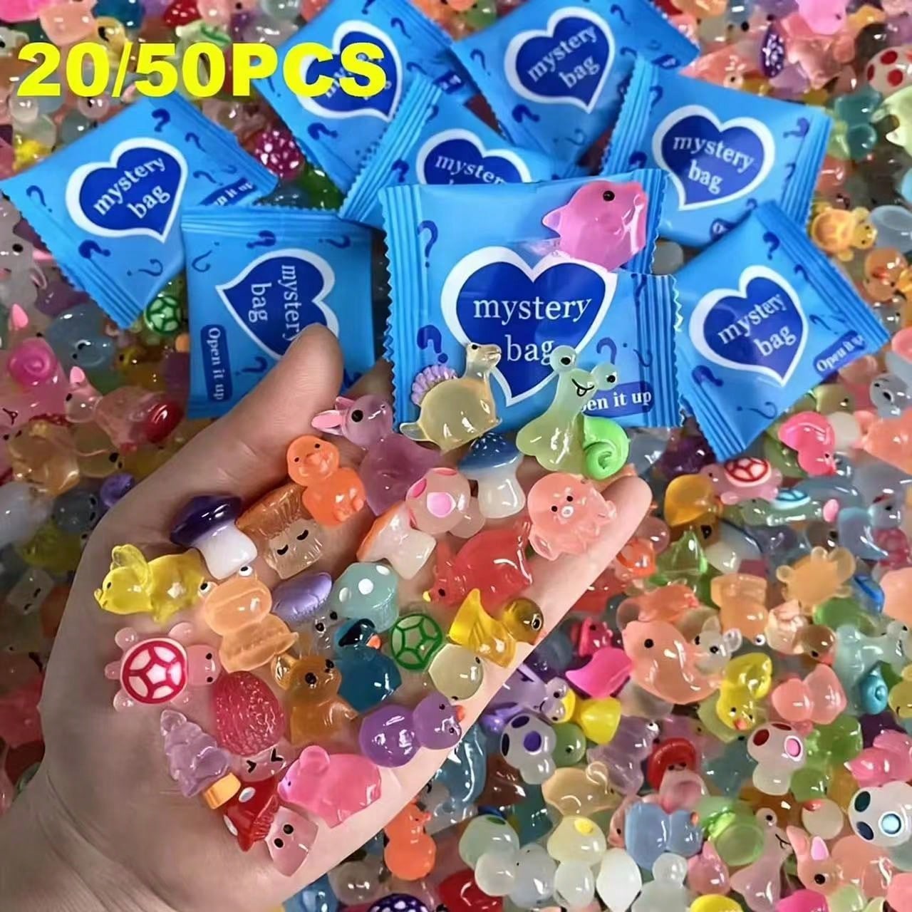 10/20/30/40/50pcs Glow In The Dark 3D Animal Toys Mystery Bags- Unique DIY Crafts & Party Favors Toys(Random)