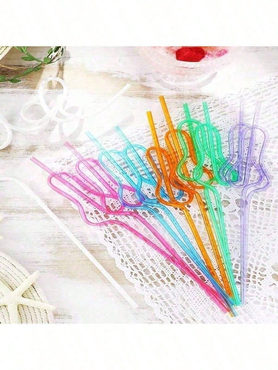 10/20 Fun Color Party Straws, Single Party Decorative Straws, Gourd Shaped Plastic Straws, Sweet Wedding Party Straws, Ideal Bridal Gifts, Gourd Shaped Straws To Add Vitality To Bars, Nightclubs, KTVs