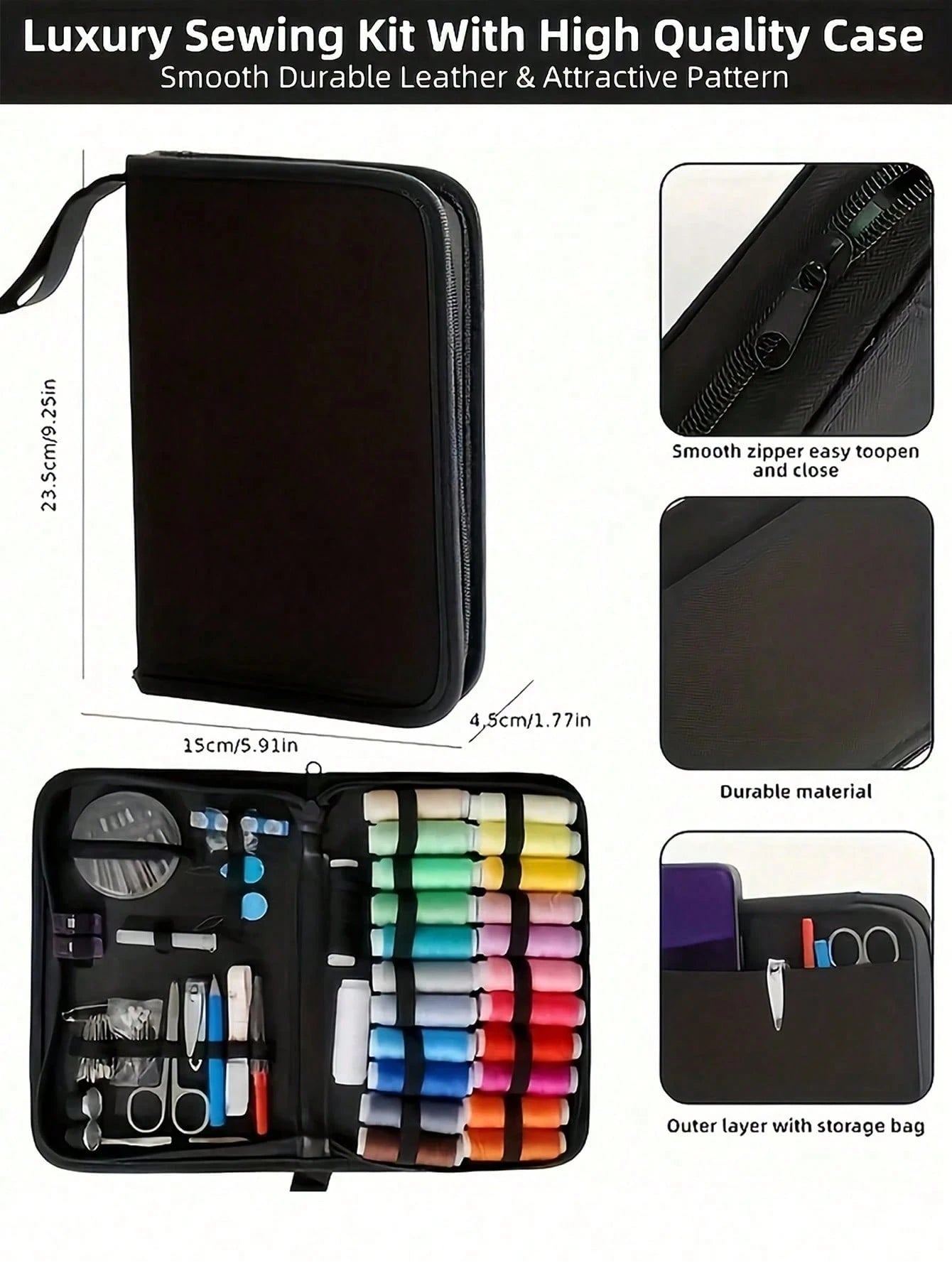 10/27/100pcs Portable Travel Sewing Kit, Includes 24 Colors Thread, Needles, Scissors, Buttons, Measuring Tape, Seam Ripper And Other Complete Sewing Supplies, Suitable For Beginners Easy DIY Emergenc