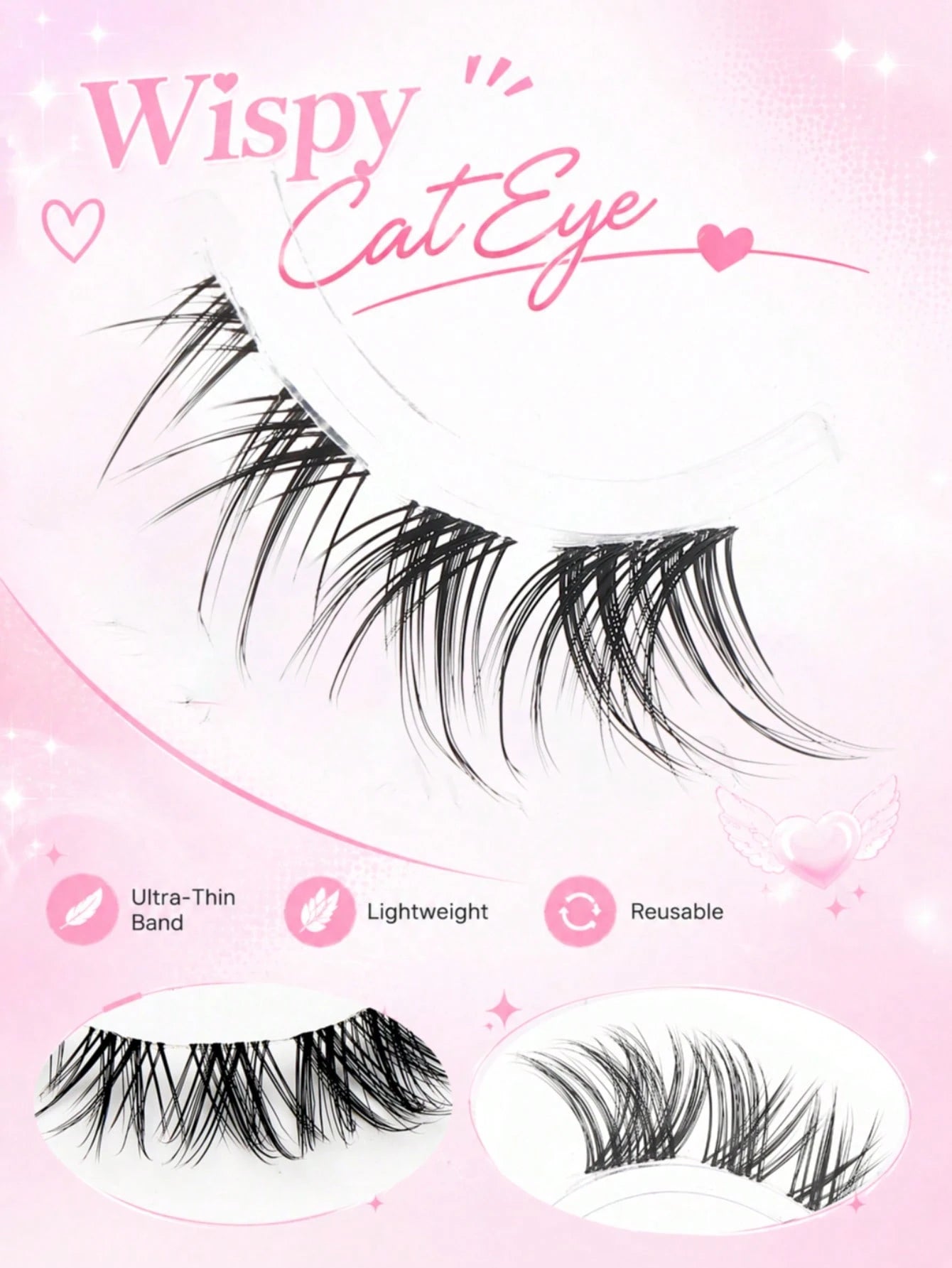 10 Pairs Cat Eye Half False Eyelashes, Outer Corner Lengthening Style, Ultra-Thin Lash Band, Soft Fluffy Lightweight Reusable Strip Lashes, Suitable For Daily Makeup