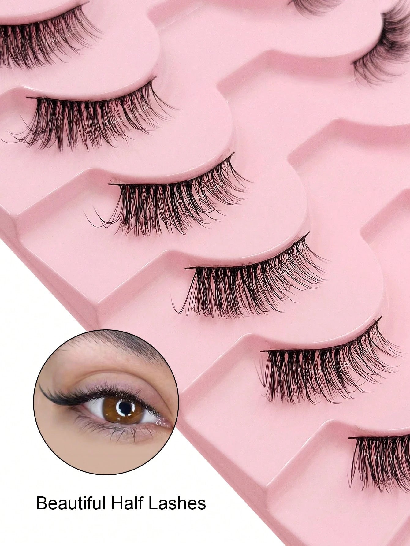 10 Pairs Half Corner Eyelashes Natural Look Cat Eye Faux Mink False Eyelashes, Fluffy Soft Long Half Lashes Suitable For Daily Use Strip Lashes, Lashes, Eyelashes, Fake Lashes