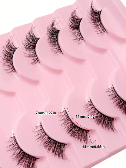 10 Pairs Half Corner Eyelashes Natural Look Cat Eye Faux Mink False Eyelashes, Fluffy Soft Long Half Lashes Suitable For Daily Use Strip Lashes, Lashes, Eyelashes, Fake Lashes