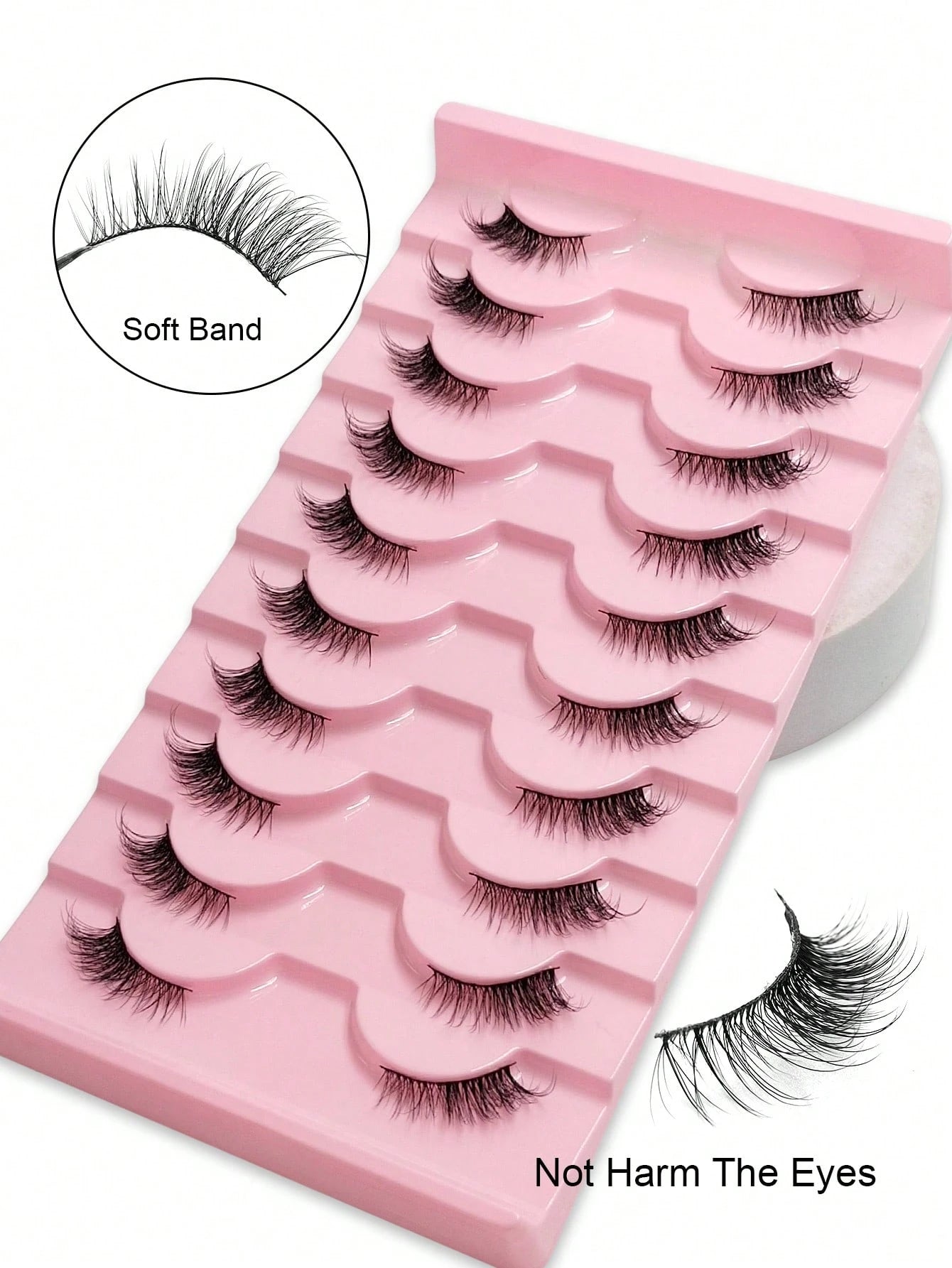 10 Pairs Half Corner Eyelashes Natural Look Cat Eye Faux Mink False Eyelashes, Fluffy Soft Long Half Lashes Suitable For Daily Use Strip Lashes, Lashes, Eyelashes, Fake Lashes