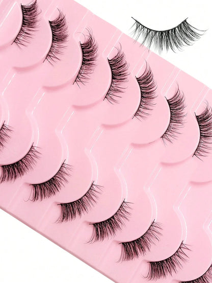 10 Pairs Half Corner Eyelashes Natural Look Cat Eye Faux Mink False Eyelashes, Fluffy Soft Long Half Lashes Suitable For Daily Use Strip Lashes, Lashes, Eyelashes, Fake Lashes