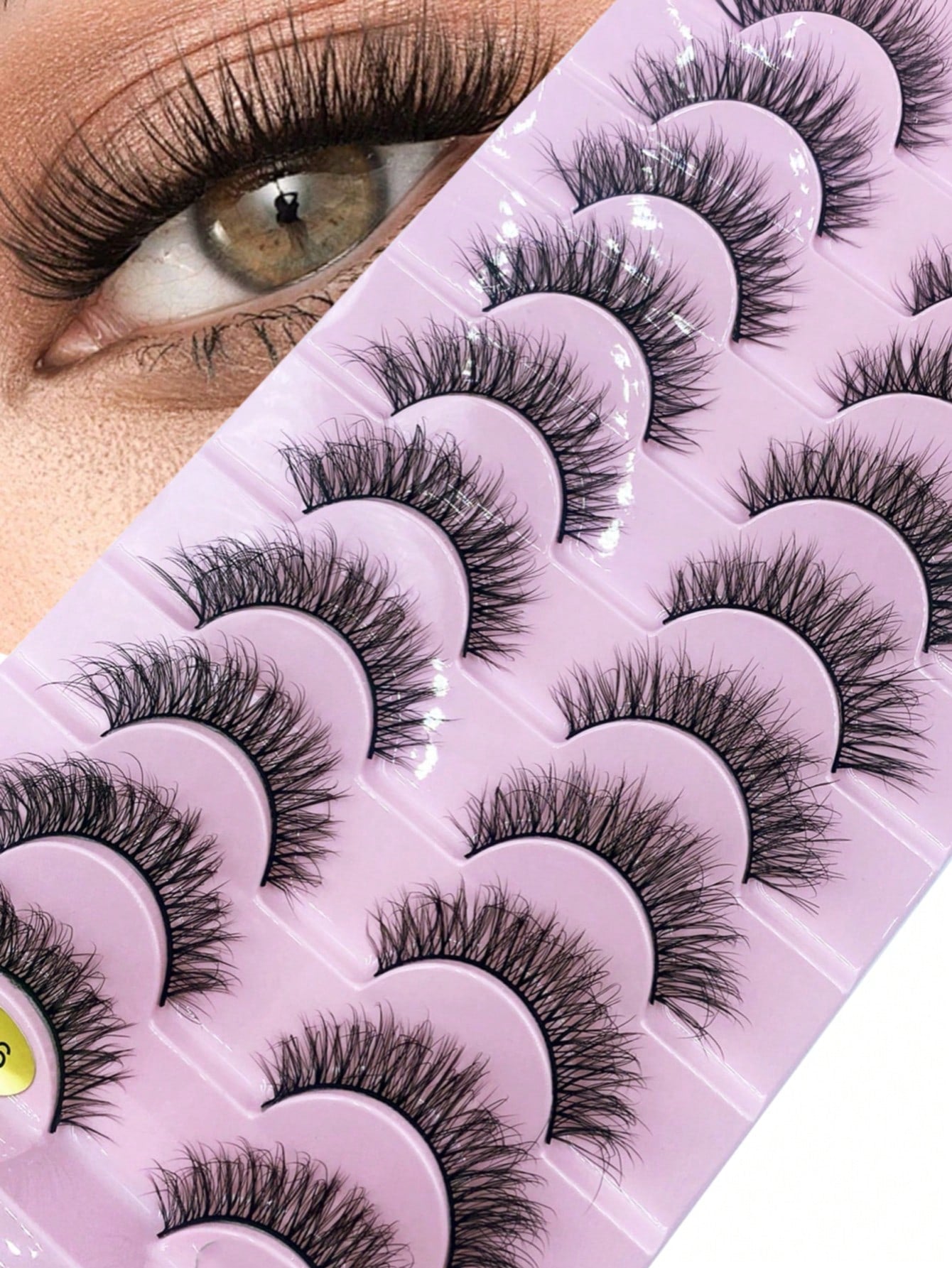 10 Pairs Natural Tail Extended Black Band 3D Faux Mink Lashes Reusable Strip Lashes