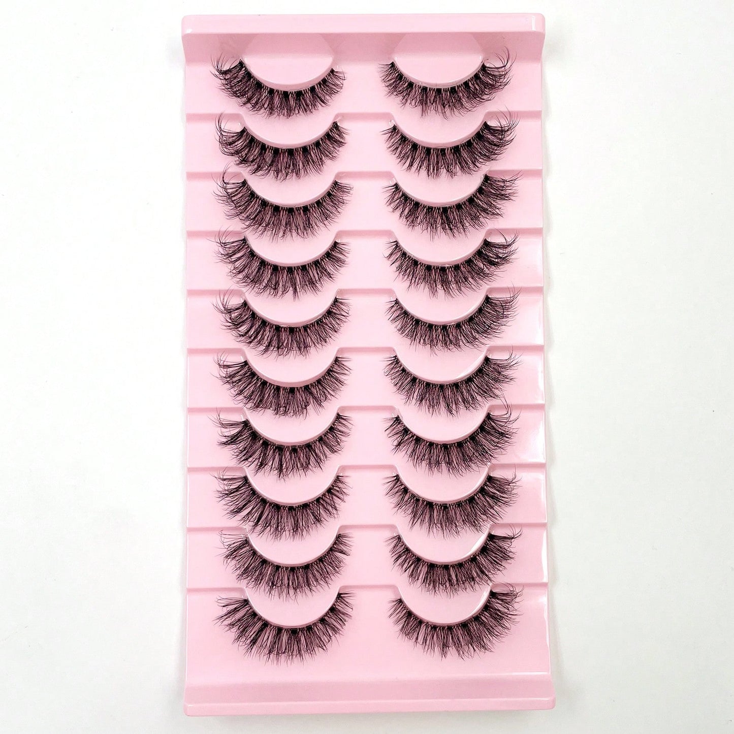 10 Pairs Natural Tail Extended Black Band 3D Faux Mink Lashes Reusable Strip Lashes