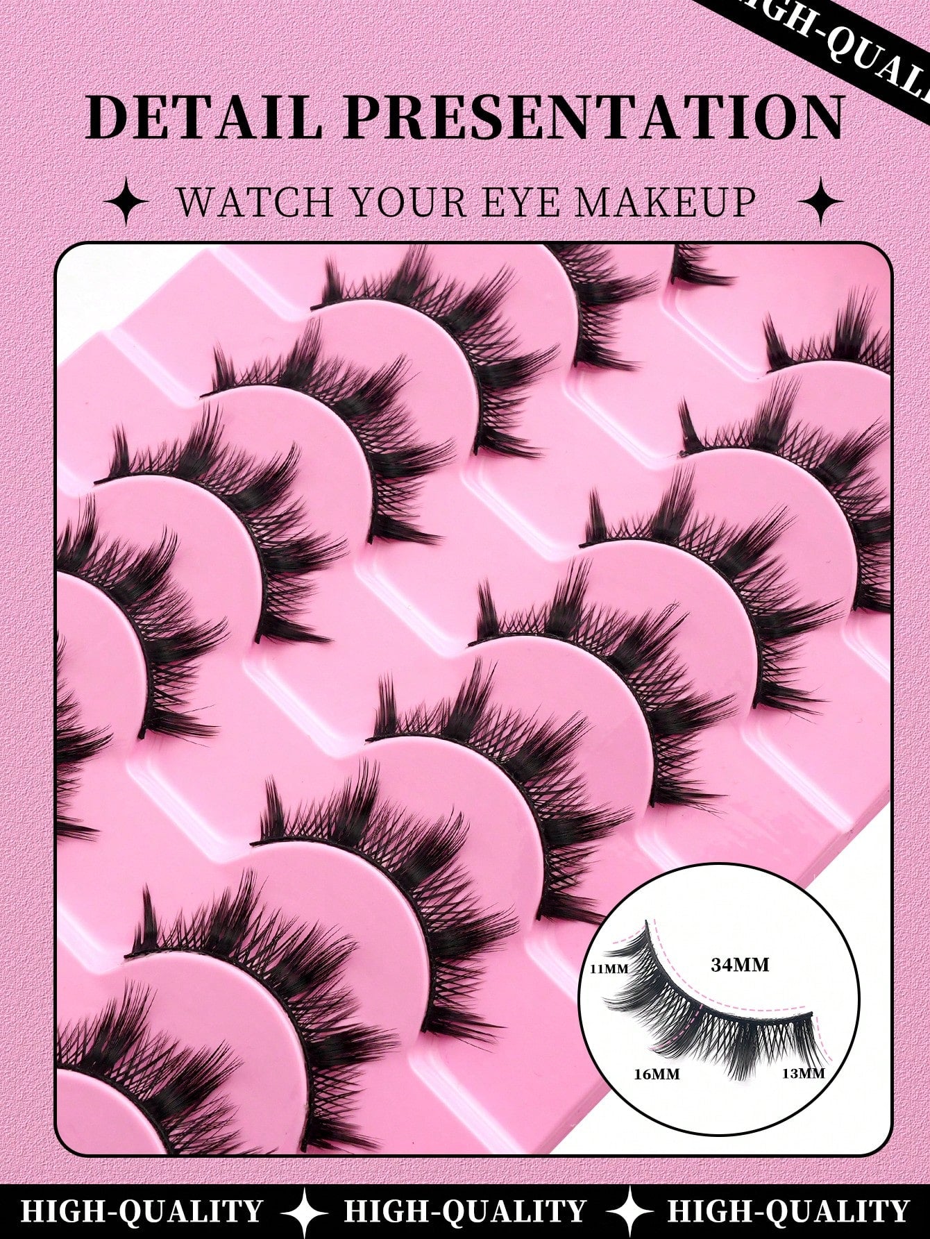 10 Pairs Of Comic EyelashesTransparent Eyelashes NaturalCross-Sparse False EyelashesRole-Playing Makeup ToolsEssential Tools For Travel, Beauty, Makeup Tools, Charm And Elegance