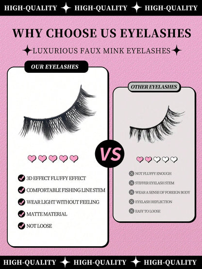 10 Pairs Of Comic EyelashesTransparent Eyelashes NaturalCross-Sparse False EyelashesRole-Playing Makeup ToolsEssential Tools For Travel, Beauty, Makeup Tools, Charm And Elegance