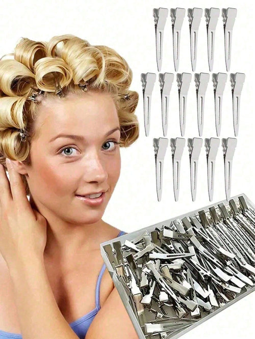 100/50/30/1pc Professional Salon Hair Clips (Metal Curling Clips/Root Volumizing Clips)- Essential DIY Hairstyling Tool, Suitable For Back To School, Travel, Vacation And More