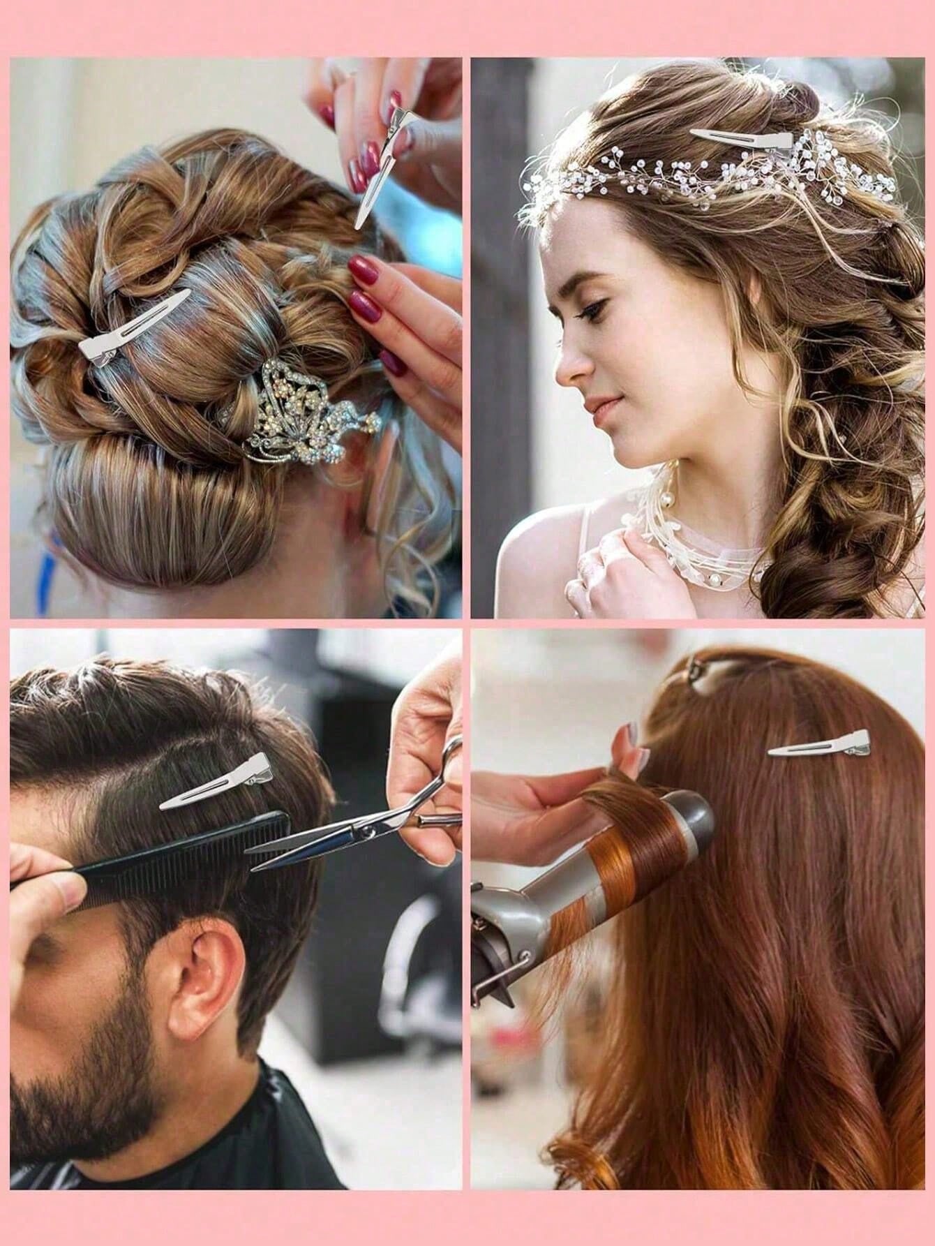 100/50/30/1pc Professional Salon Hair Clips (Metal Curling Clips/Root Volumizing Clips)- Essential DIY Hairstyling Tool, Suitable For Back To School, Travel, Vacation And More