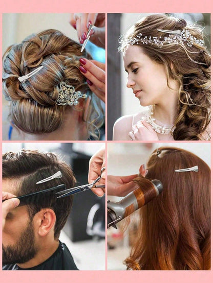100/50/30/1pc Professional Salon Hair Clips (Metal Curling Clips/Root Volumizing Clips)- Essential DIY Hairstyling Tool, Suitable For Back To School, Travel, Vacation And More