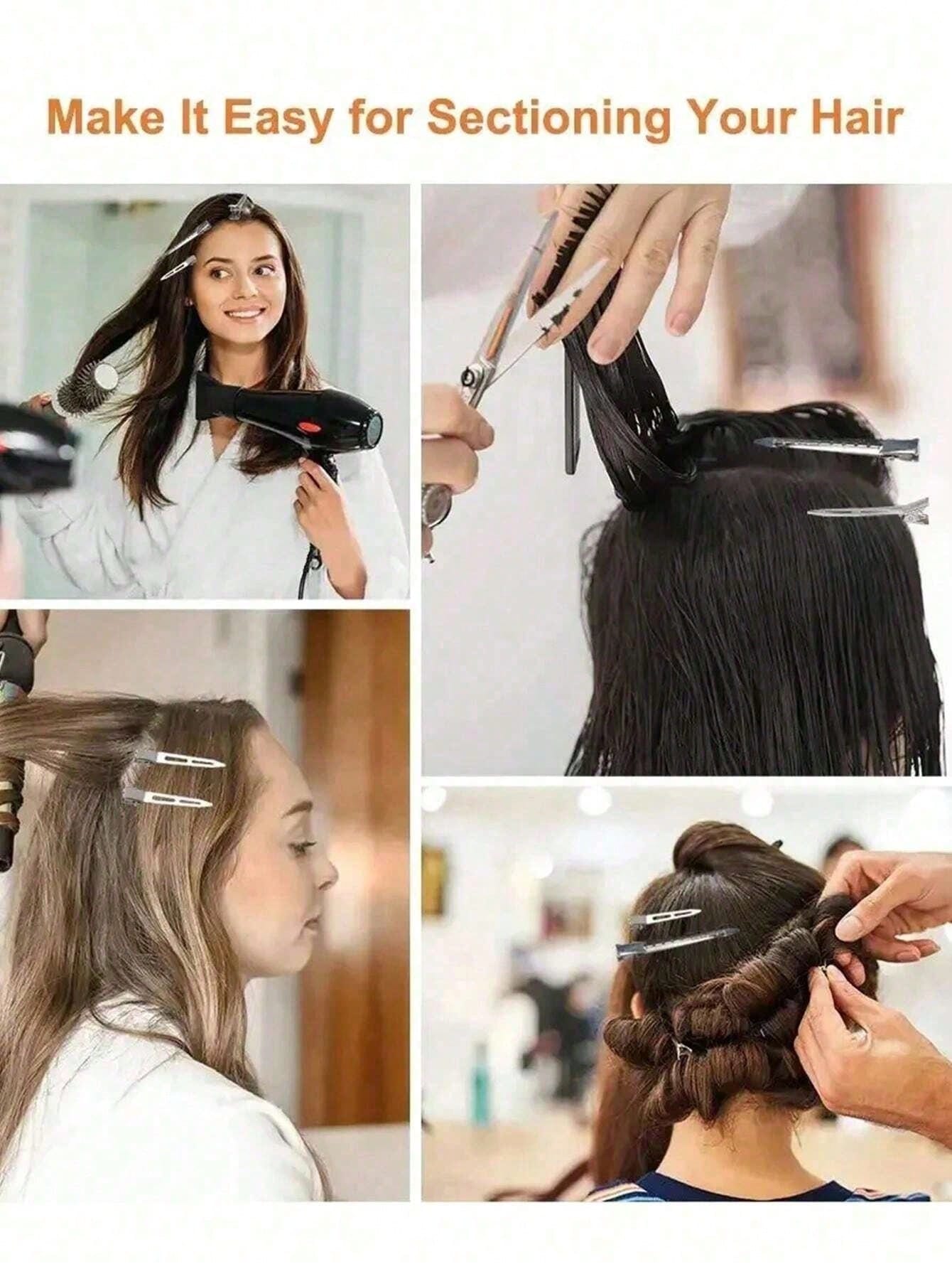 100/50/30/1pc Professional Salon Hair Clips (Metal Curling Clips/Root Volumizing Clips)- Essential DIY Hairstyling Tool, Suitable For Back To School, Travel, Vacation And More