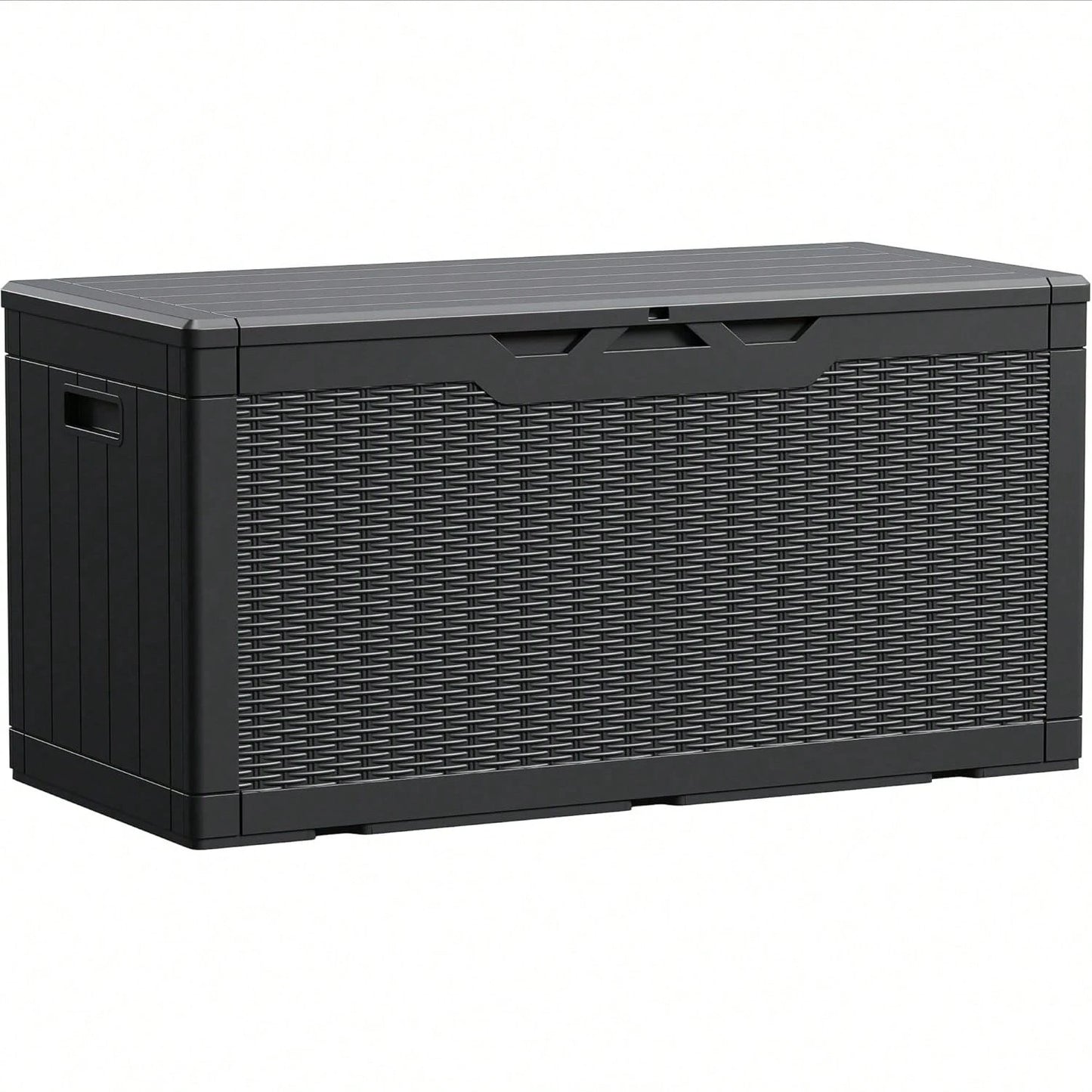 100 Gallon Waterproof Large Resin Deck Box Indoor Outdoor Lockable Storage Container For Patio Furniture Cushions Garden Tools (100 Gallon, Black)