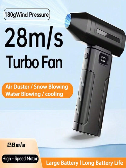 108,000RPM High-Power Cordless Air Duster, Personal Cooling Fan With 2600mAh Rechargeable Battery, 6-Speed Adjustable, Suitable For Keyboard, Computer, Car And Home Cleaning