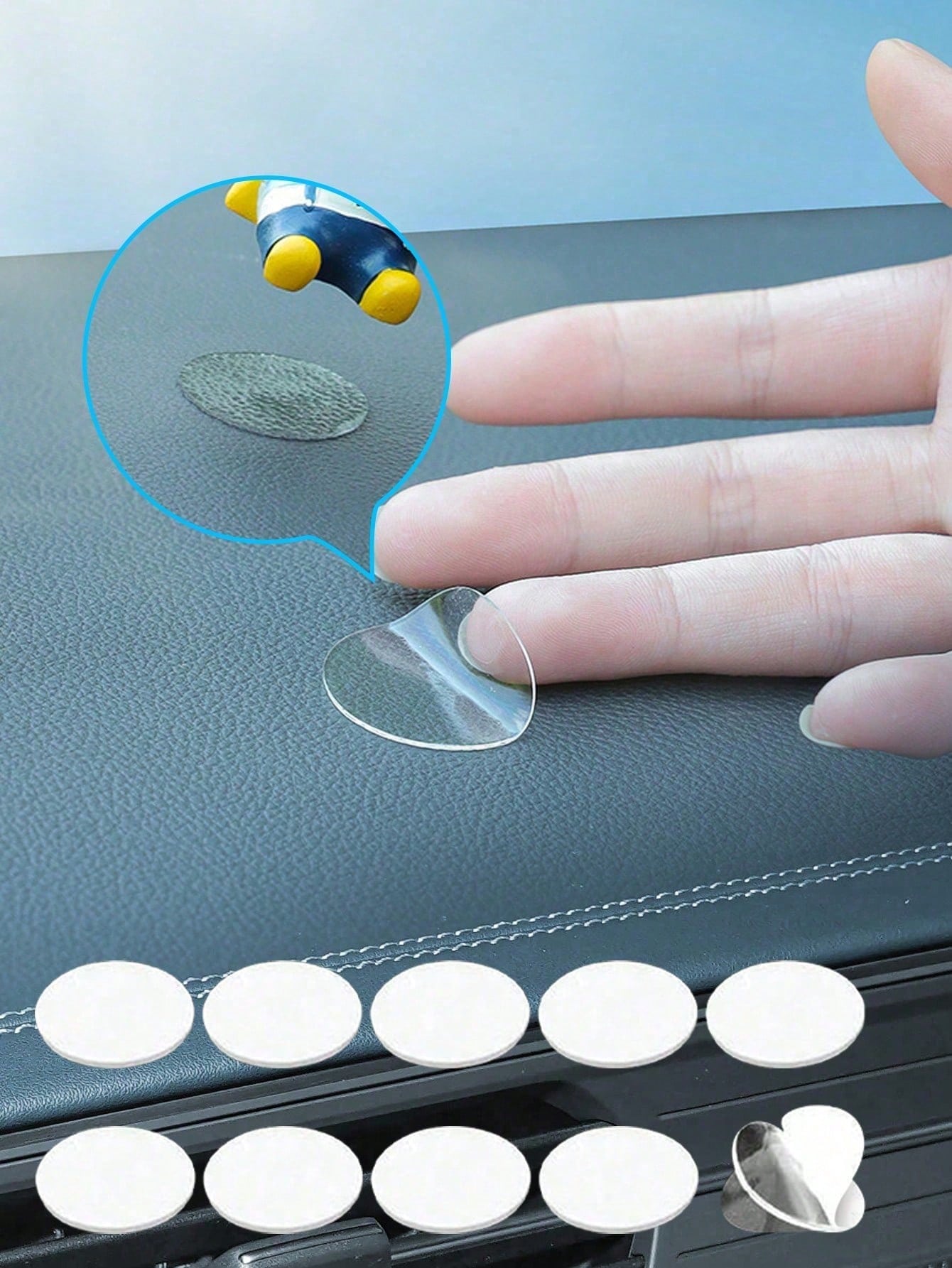 10pcs/20pcs/100pcs Transparent Adhesive Stickers, 3cm Diameter Double-Sided Removable Nano Tape, Suitable For Car, Wedding, Birthday Decoration, Reusable Hanging Stickers For Wall, Poster, Photo Frame