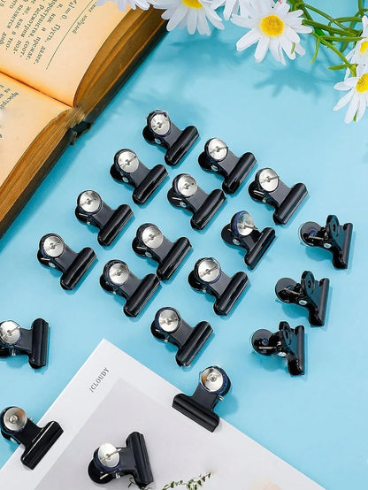 10pcs/20pcs Thumbtacks Pushpin Clips With Pins, Thumbtack Fixation For School, Arts & Crafts, Photo File On Notice Board, Partition Wall Without Holes (Black)