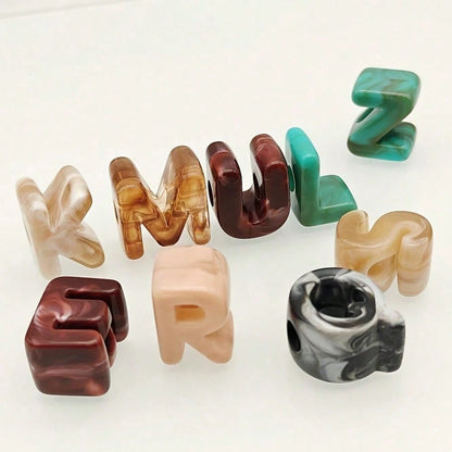 10pcs 21x14mm Acrylic Letter Beads, 26 Random Mixed Color Letters, Clothing Decoration Accessories, Handmade Jewelry Making Materials For Necklace, Bracelet And DIY Crafts