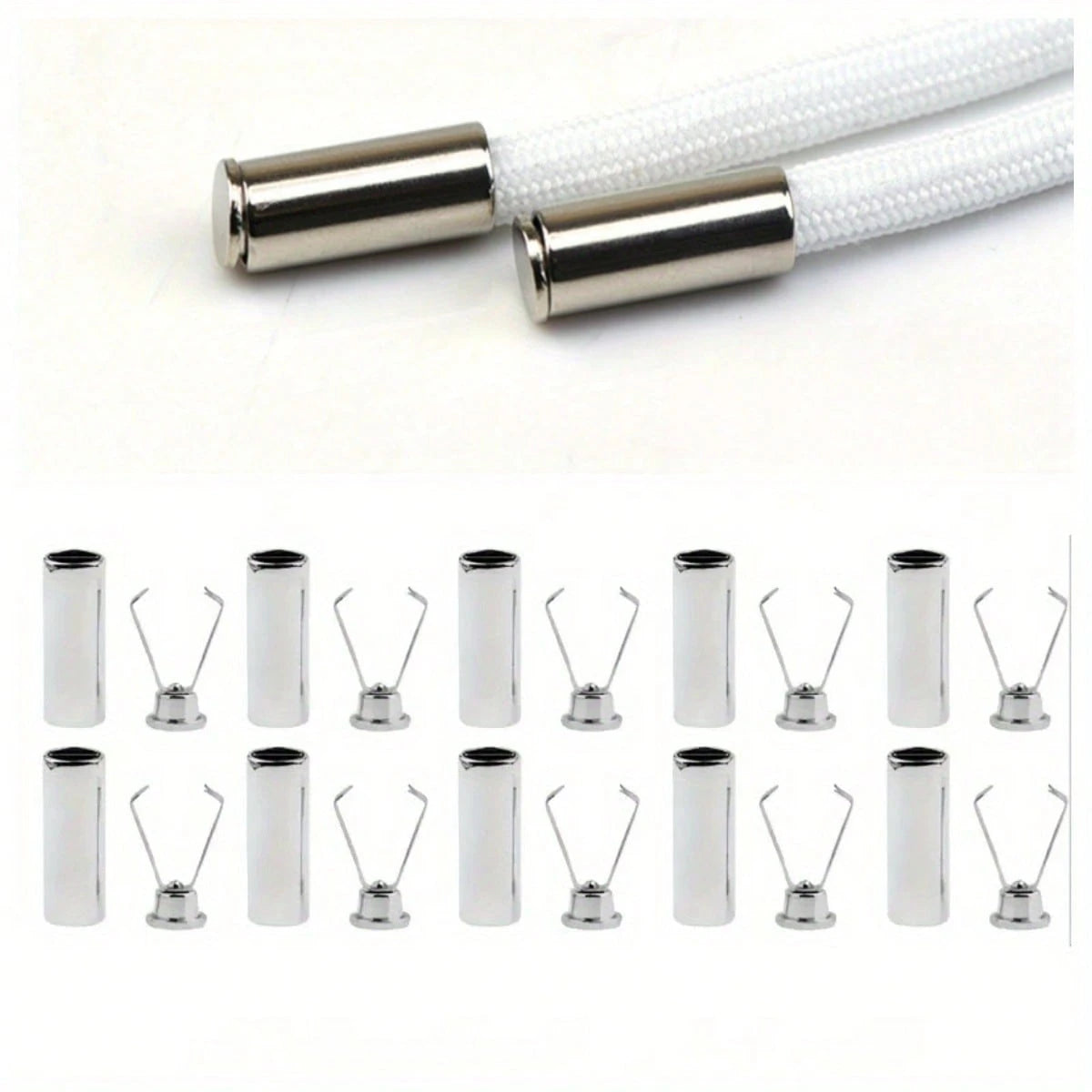 10pcs Heavy Duty Cord Locks- Adjustable Metal Clips For Shoelaces, Hoodies, Bags And Crafts- Non-Slip Fasteners With Secure Grip, Durable Metal Structure, For Organizing Cables And Accessories, Shoe