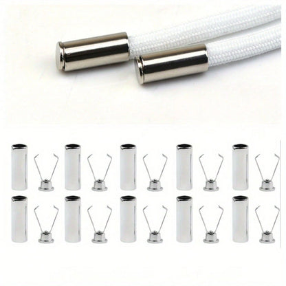 10pcs Heavy Duty Cord Locks- Adjustable Metal Clips For Shoelaces, Hoodies, Bags And Crafts- Non-Slip Fasteners With Secure Grip, Durable Metal Structure, For Organizing Cables And Accessories, Shoe
