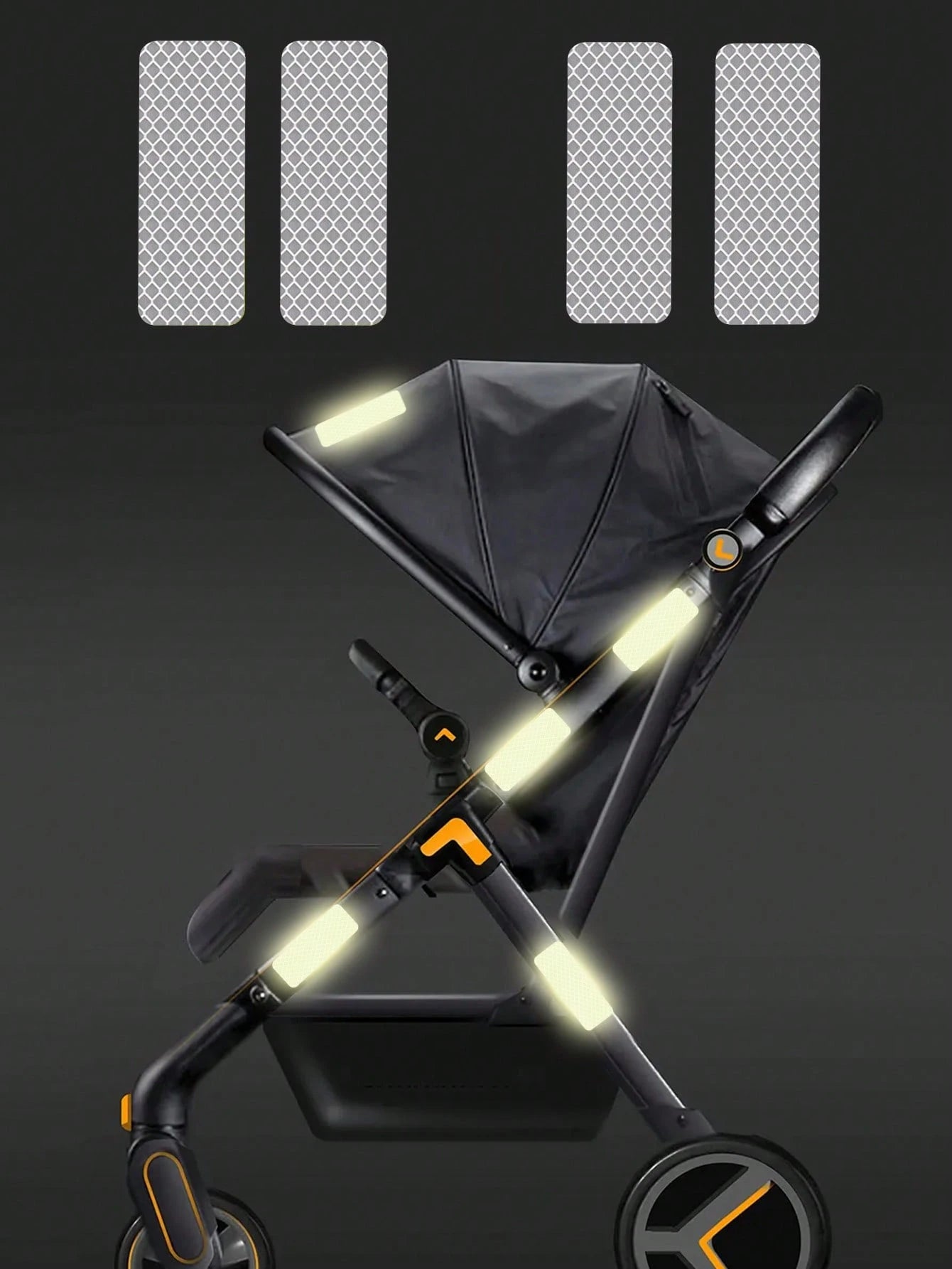 10pcs/Pack Baby Stroller Nighttime Reflective Sticker, Anti-Collision Warning Luminescent Strips