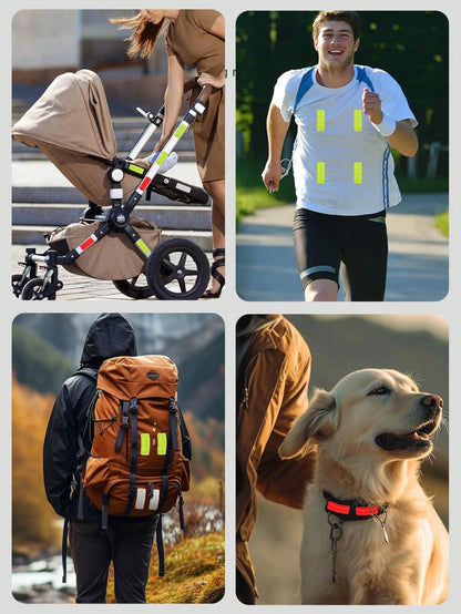 10pcs/Pack Baby Stroller Nighttime Reflective Sticker, Anti-Collision Warning Luminescent Strips
