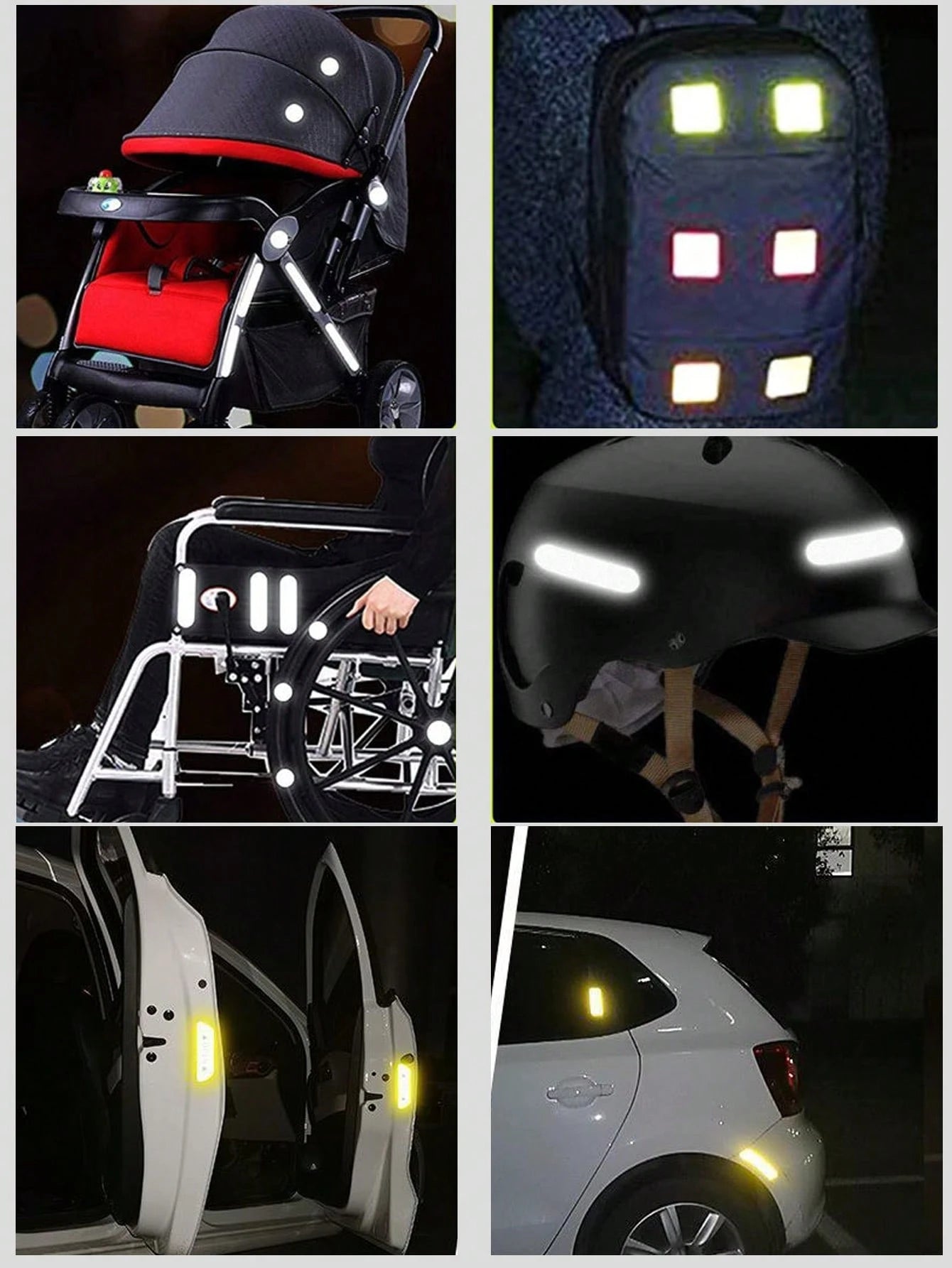 10pcs/Pack Baby Stroller Nighttime Reflective Sticker, Anti-Collision Warning Luminescent Strips
