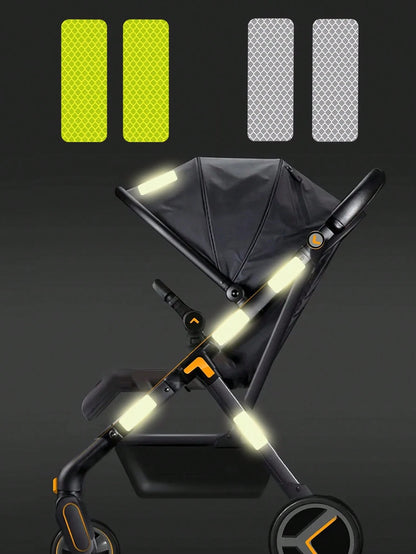 10pcs/Pack Baby Stroller Nighttime Reflective Sticker, Anti-Collision Warning Luminescent Strips