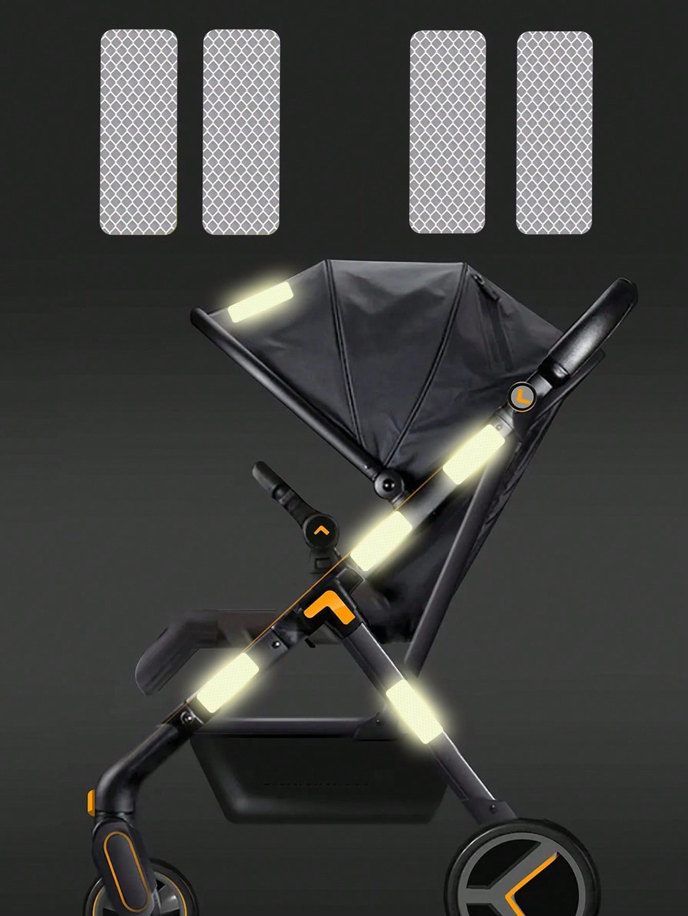 10pcs/Pack Baby Stroller Nighttime Reflective Sticker, Anti-Collision Warning Luminescent Strips