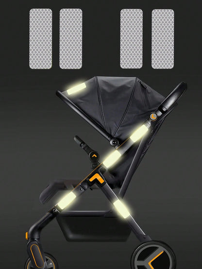 10pcs/Pack Baby Stroller Nighttime Reflective Sticker, Anti-Collision Warning Luminescent Strips