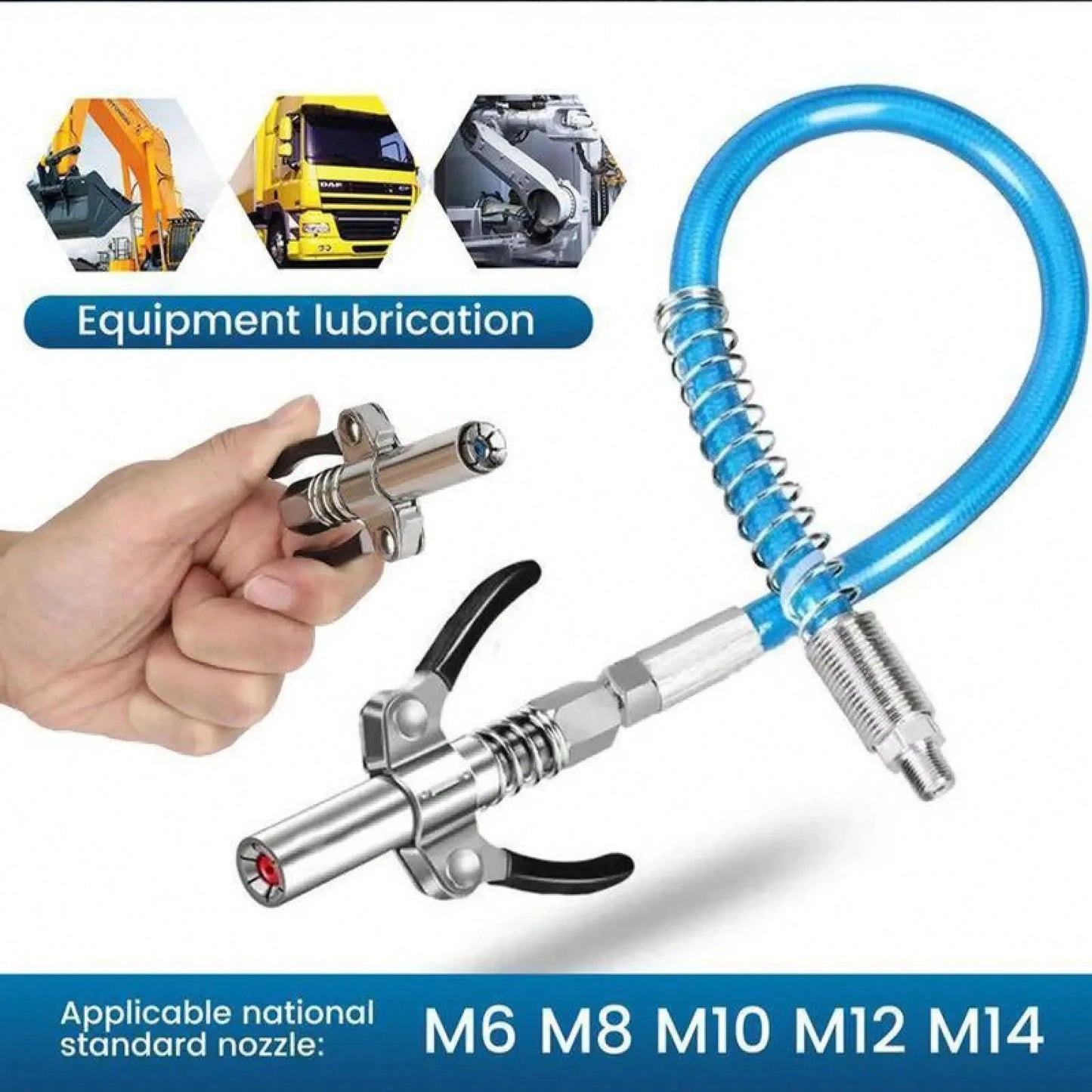 12,000 PSI High Pressure Grease Nozzle Fittings,Compatible With All 1/8" NPT Grease Guns,Grease Joint Fittings,Grease Gun Coupler,For Greasing All Machinery And Equipment Filling.