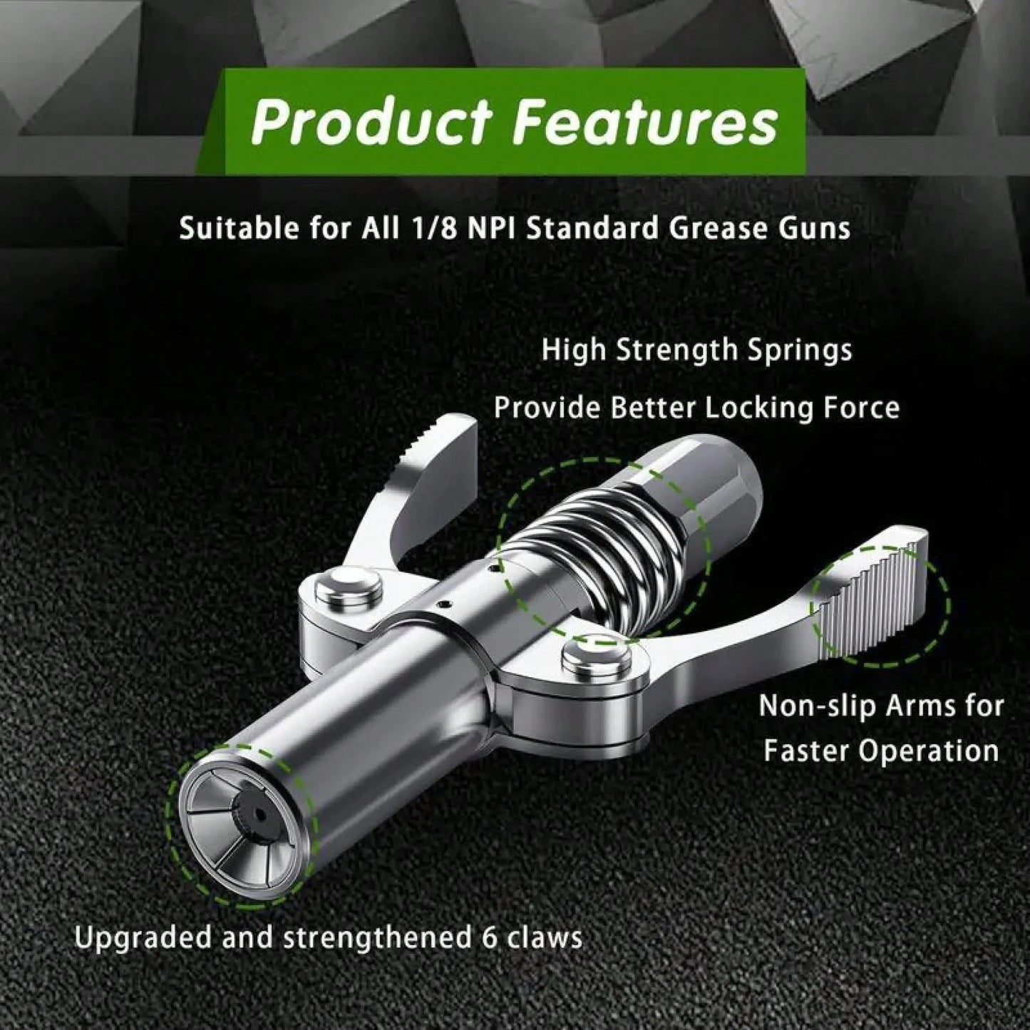 12,000 PSI High Pressure Grease Nozzle Fittings,Compatible With All 1/8" NPT Grease Guns,Grease Joint Fittings,Grease Gun Coupler,For Greasing All Machinery And Equipment Filling.