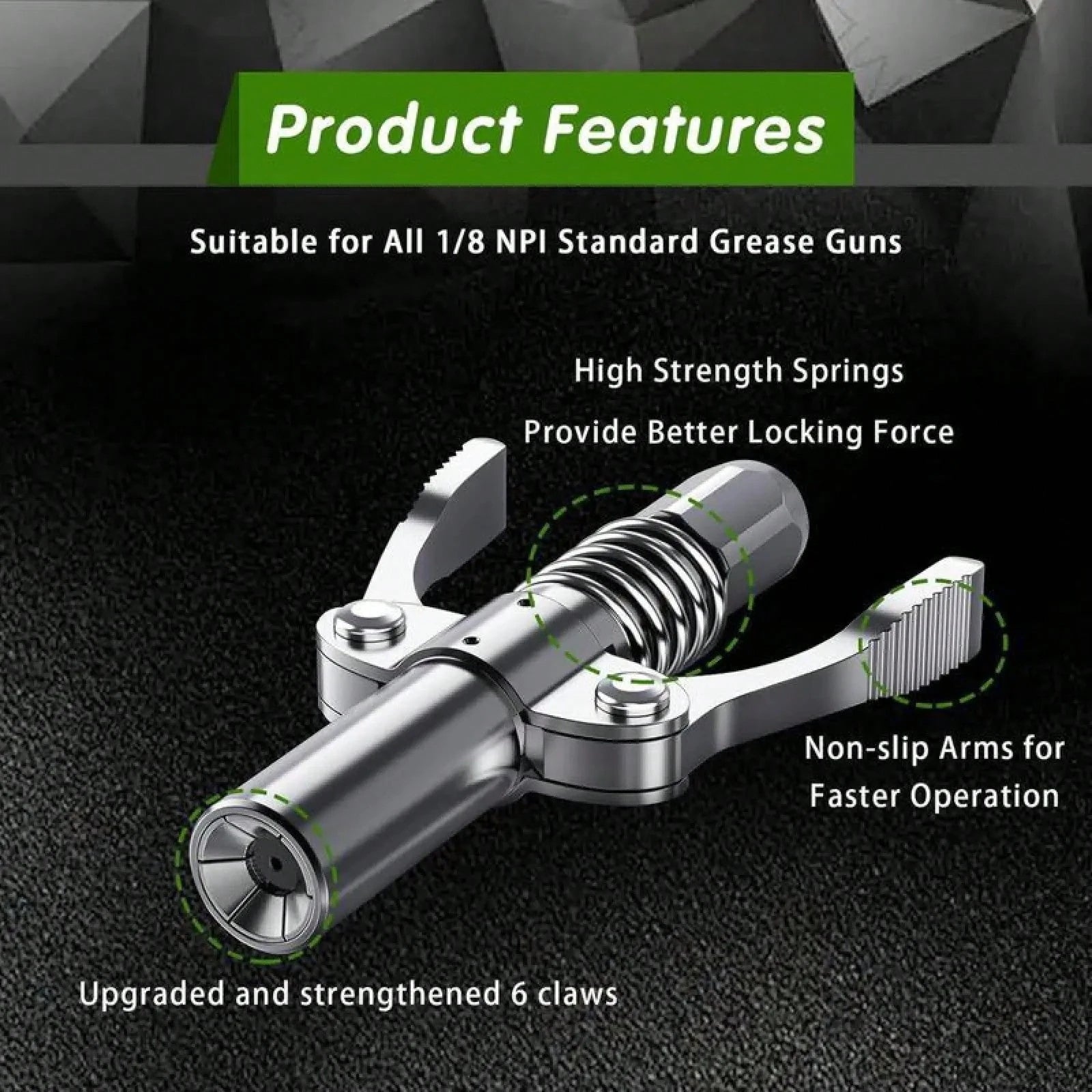 12,000 PSI High Pressure Grease Nozzle Fittings,Compatible With All 1/8" NPT Grease Guns,Grease Joint Fittings,Grease Gun Coupler,For Greasing All Machinery And Equipment Filling.