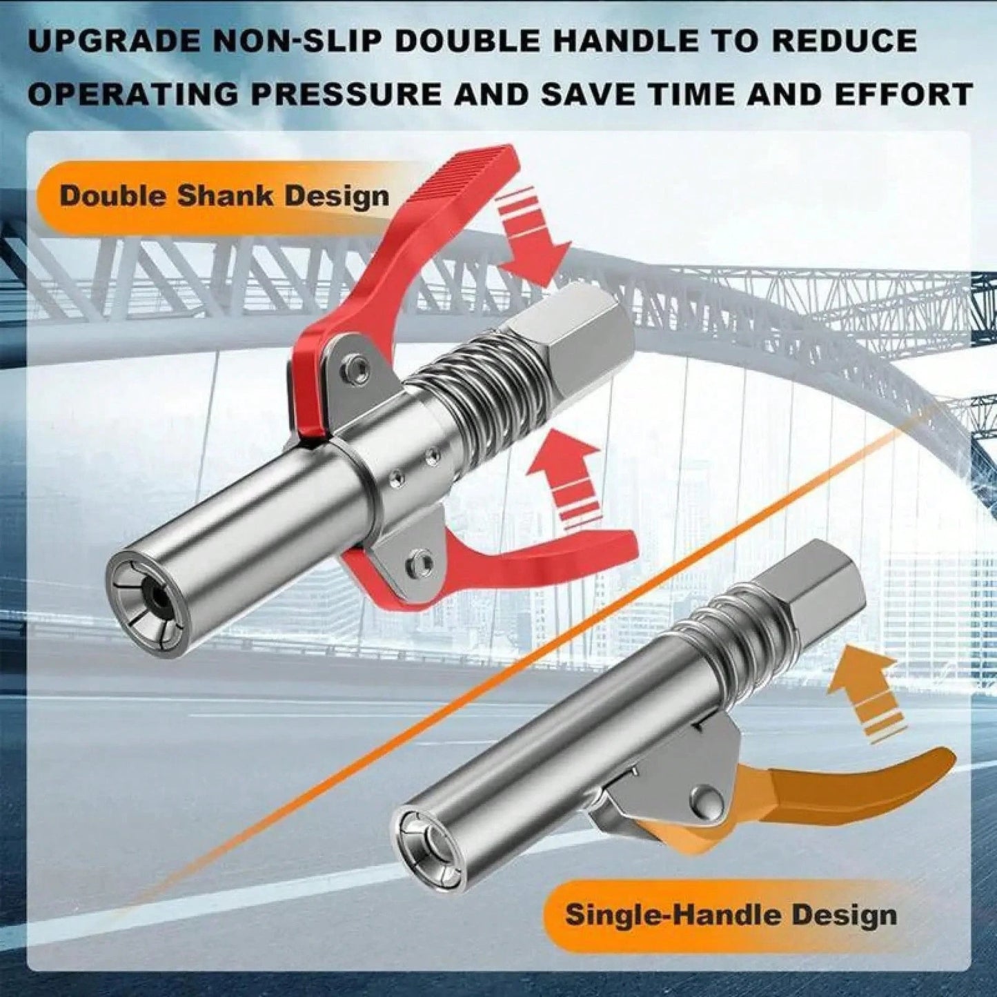 12,000 PSI High Pressure Grease Nozzle Fittings,Compatible With All 1/8" NPT Grease Guns,Grease Joint Fittings,Grease Gun Coupler,For Greasing All Machinery And Equipment Filling.