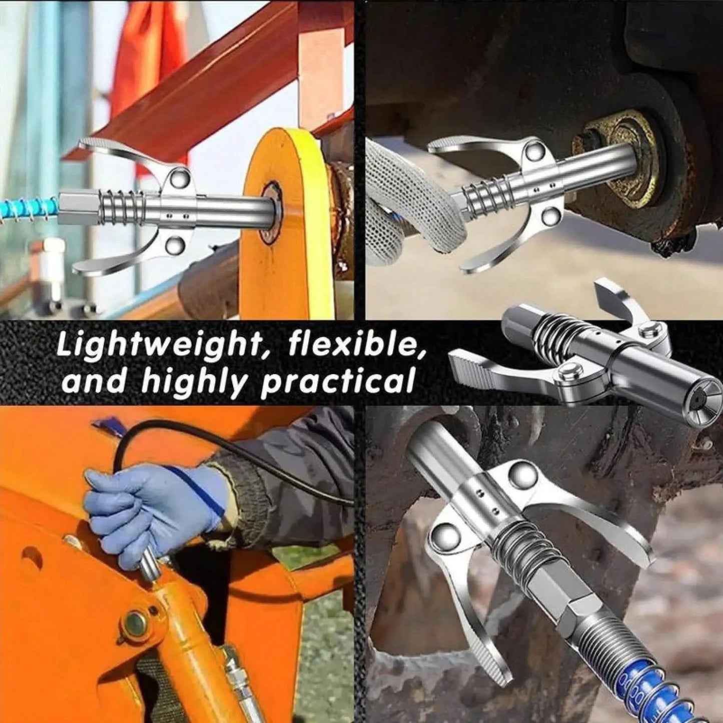 12,000 PSI High Pressure Grease Nozzle Fittings,Compatible With All 1/8" NPT Grease Guns,Grease Joint Fittings,Grease Gun Coupler,For Greasing All Machinery And Equipment Filling.