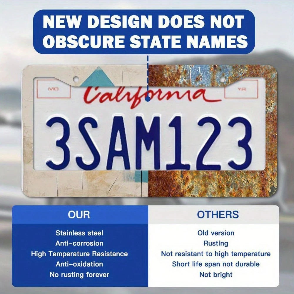 12.2 X 6.3inch "God Is In Her, She Shall Not Fall" Psalm 46:5 Aluminum License Plate Frame- Christian Bible Verse Plaque, Suitable For Religious Cars, Durable And Stylish Design, Car License Plate Ho