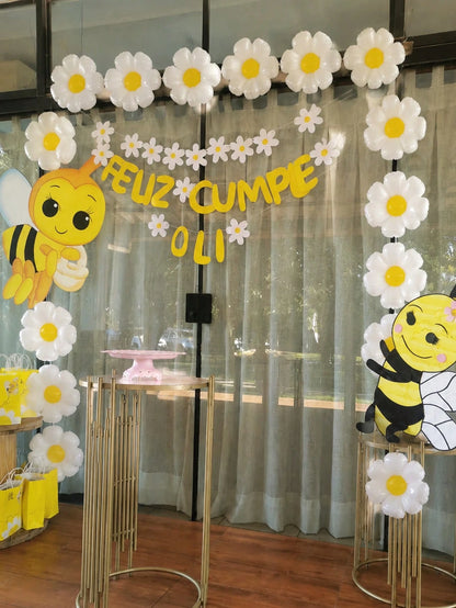12/20pcs Mini Daisy Aluminum Foil Balloons, Sunflower Shaped Balloons, Suitable For Birthday Party, Baby Shower, Outdoor Gathering, Theme Party Decoration