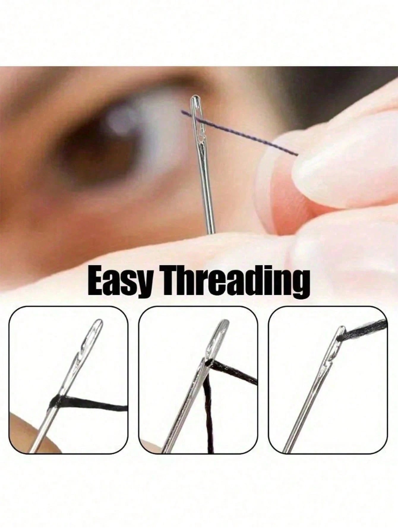 12/30pcs Metal Easy Threading Needles And Threaders, Elderly Handcraft Sewing Needles, DIY Home Crafts- Sewing Needles. Vintage Top Needle Metal Adjustable Finger Protector. Home & Living, Sewing Nee