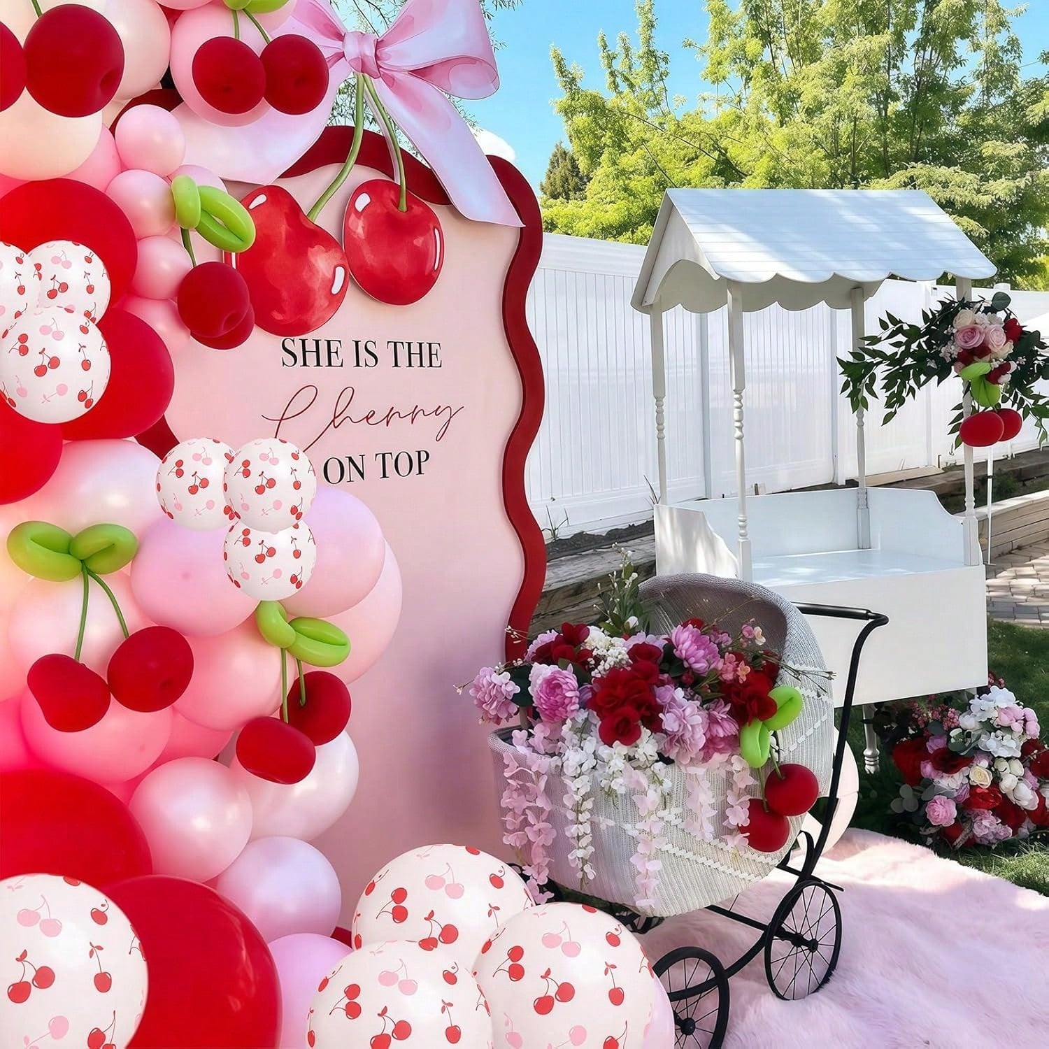 12-Inch 35pcs Red & Pink Cherry Balloon Set, Matte Red & Baby Pink Helium Latex Party Balloons, Suitable For Girls, Girl, Birthday, Baby Shower, Bridal, Wedding Party Decoration