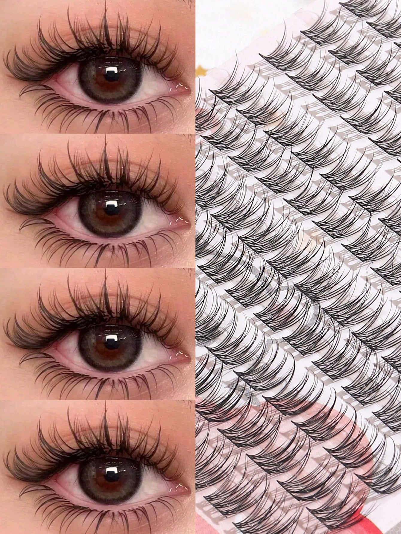 120pcs 10-12mm Natural-Looking Fan-Shaped Cross-Style Soft Unique Reusable False Eyelashes, Suitable For Daily Wear, Wedding, Date, Party, Music Festival, Eyelash Clusters, Single Cluster False Eyelas
