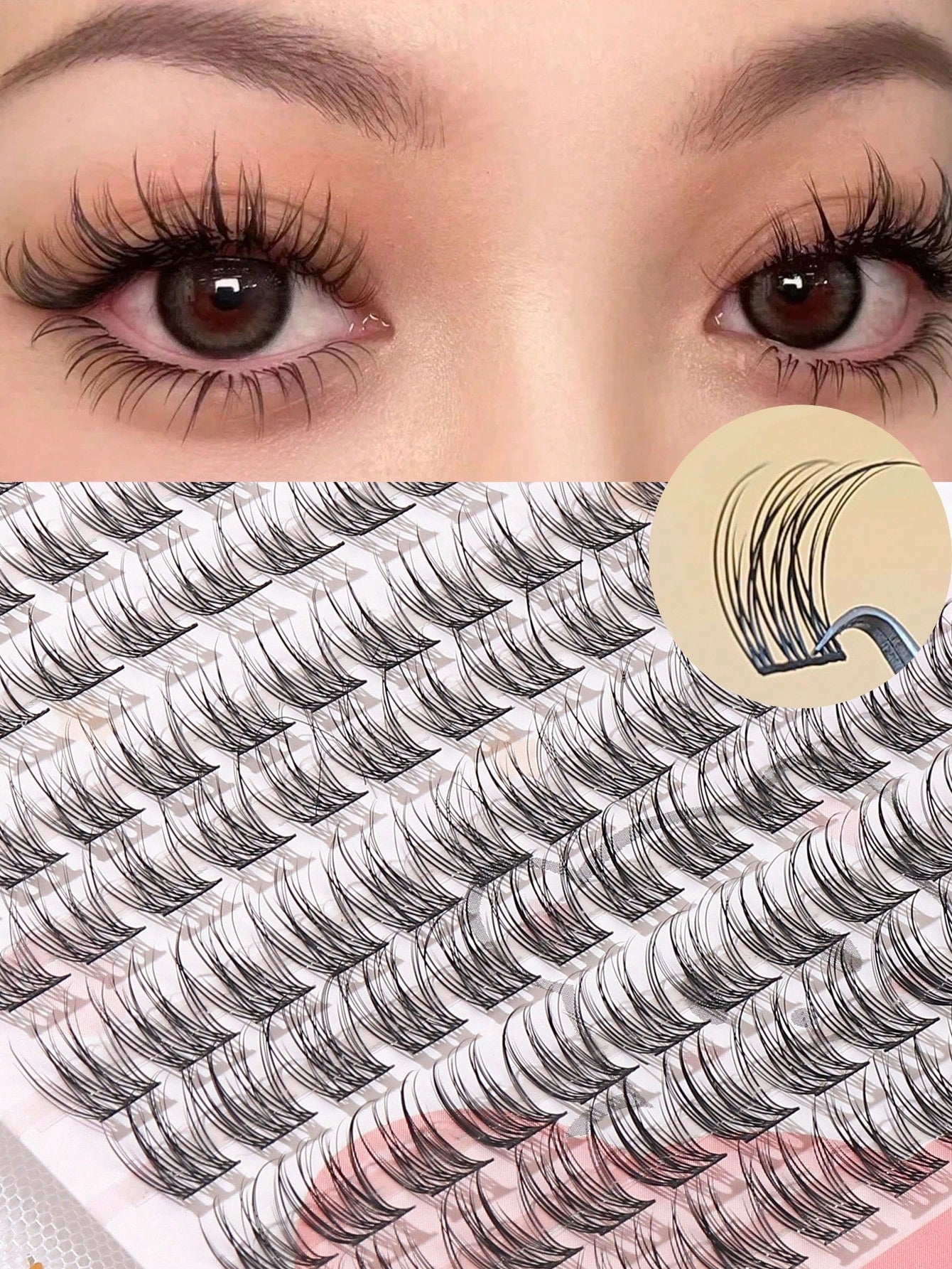 120pcs 10-12mm Natural-Looking Fan-Shaped Cross-Style Soft Unique Reusable False Eyelashes, Suitable For Daily Wear, Wedding, Date, Party, Music Festival, Eyelash Clusters, Single Cluster False Eyelas