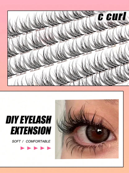 120pcs 10-12mm Natural-Looking Fan-Shaped Cross-Style Soft Unique Reusable False Eyelashes, Suitable For Daily Wear, Wedding, Date, Party, Music Festival, Eyelash Clusters, Single Cluster False Eyelas