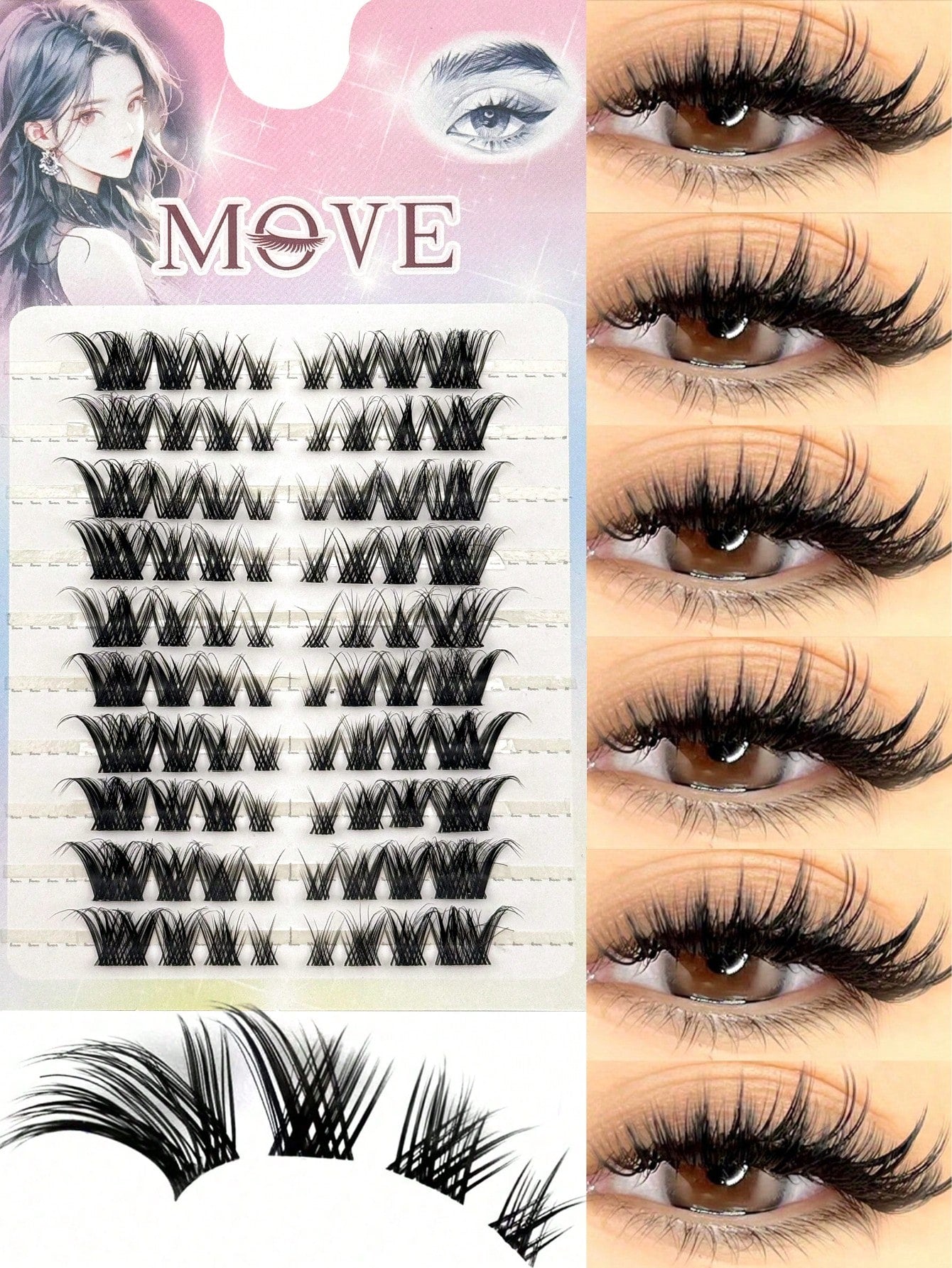 120pcs 10-12mm Natural-Looking Fan-Shaped Cross-Style Soft Unique Reusable False Eyelashes, Suitable For Daily Wear, Wedding, Date, Party, Music Festival, Eyelash Clusters, Single Cluster False Eyelas