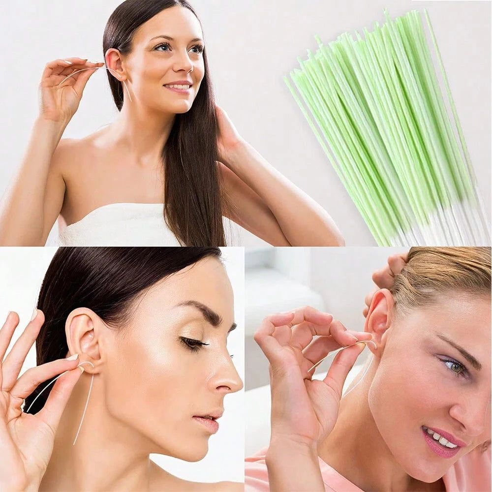 120pcs Ear Cleaning Line For Ear Piercing, Removing Dirt, Deodorizing And Anti-Clogging,Bag,Organizer,Storage