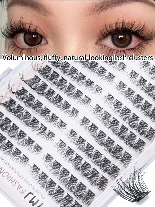 120pcs Soft Fluffy Natural Style Eyelash Clusters, 12 Rows Mixed Length 0.05mm, Waterproof Mink Fur Eyelashes, Soft And Delicate, Suitable For Daily Makeup Or Going Out